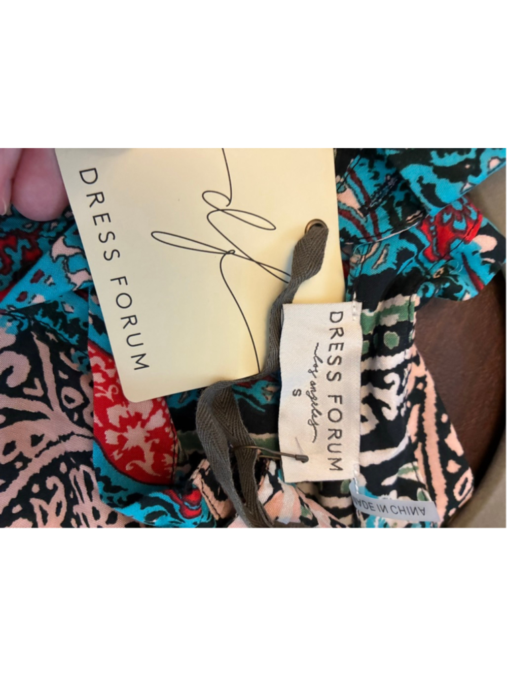 0256 NWT Size Small **Dress Forum** Turquoise Dress with Abstract Colors. - Picture 10 of 14